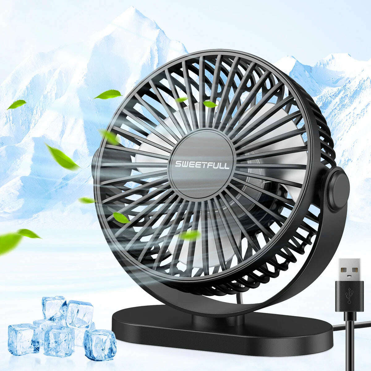 KIMLUD, Mini USB Desktop Fan Portable Hook up Fan Desktop Office USB Quiet Cooling Fans Three Speed Adjustment Suitable For Home Office, KIMLUD Womens Clothes