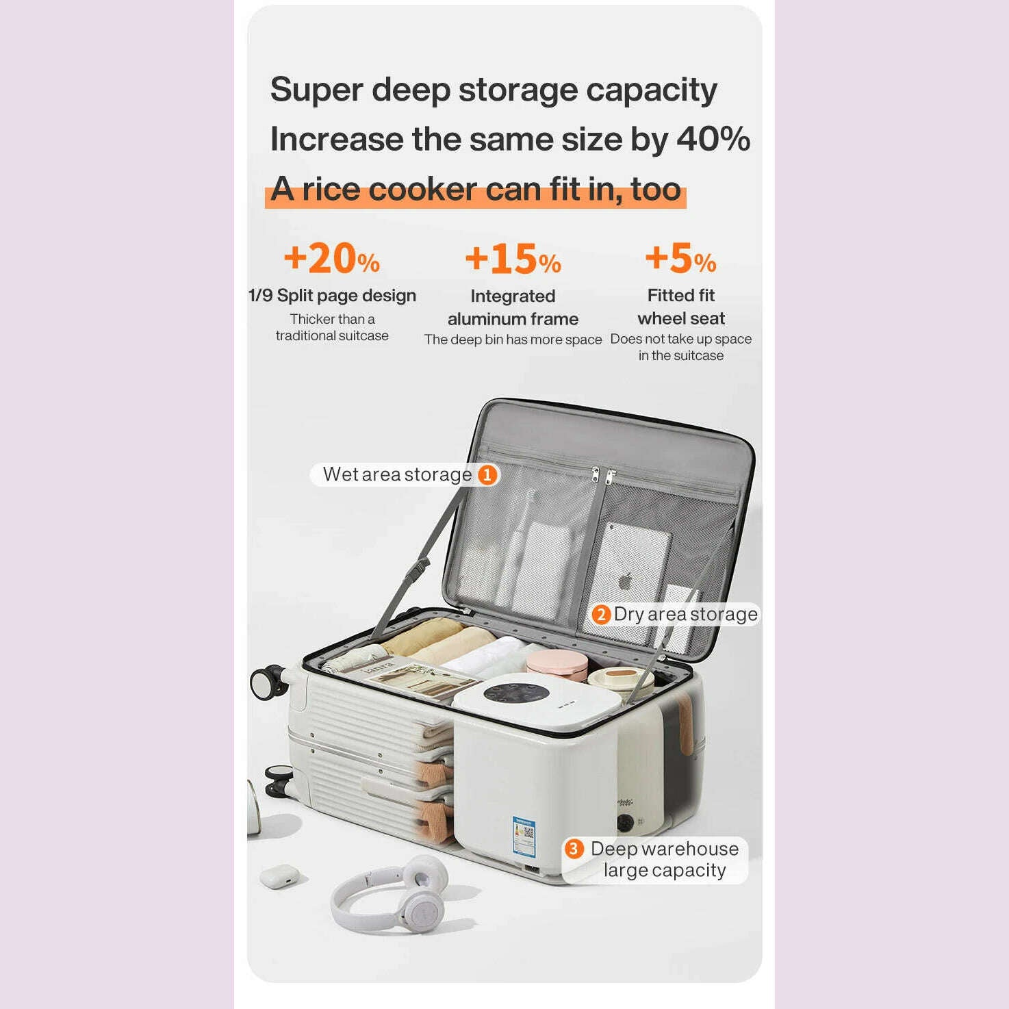 KIMLUD, Mixi New Aluminum Frame Suitcase Carry On Rolling Luggage with USB Port Boarding Cabin Cup and Phone Holder 20 24 Inch, KIMLUD Womens Clothes