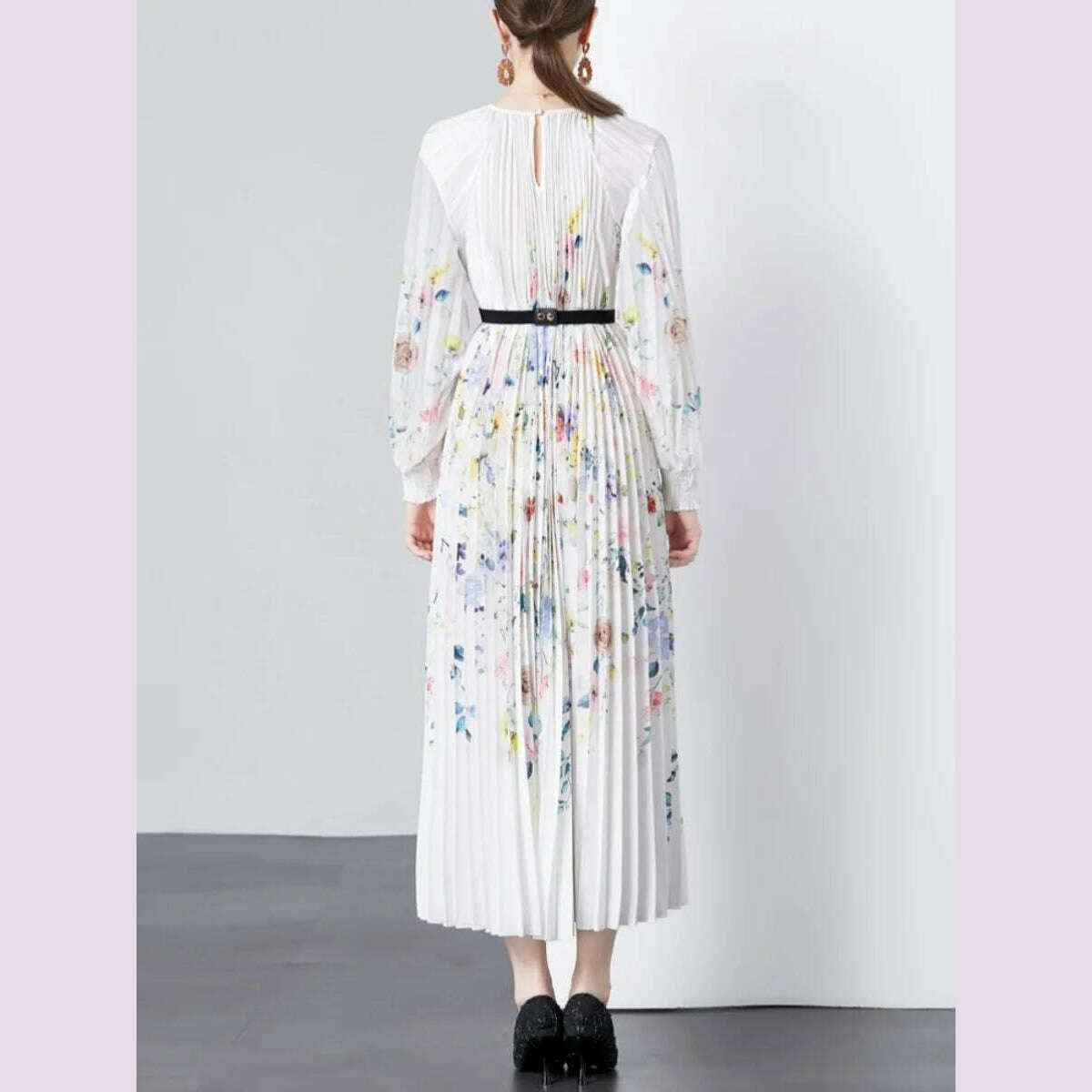 Miyake Pleated 5.5 Meters Oversized Skirt, Organ Pleated Dress, Age-reducing Versatile Mother Dress, Summer Dress - KIMLUD
