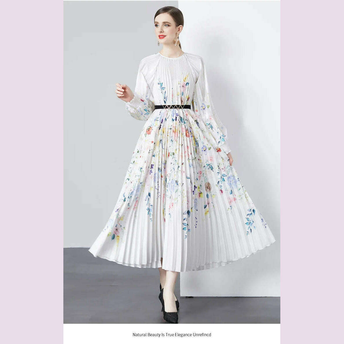 Miyake Pleated 5.5 Meters Oversized Skirt, Organ Pleated Dress, Age-reducing Versatile Mother Dress, Summer Dress - KIMLUD