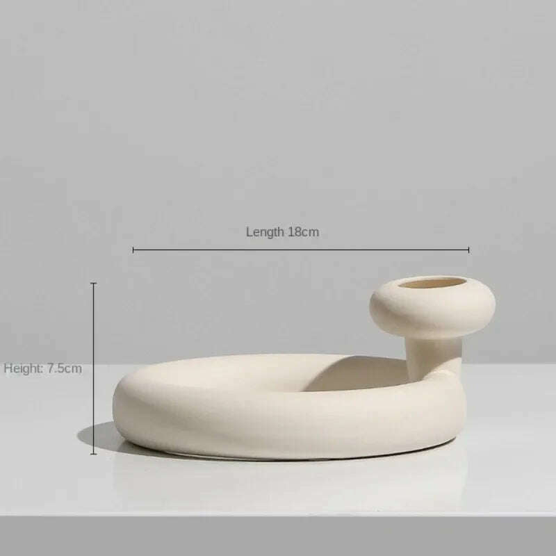 Modern Simple Ceramic Art Vase Dried Flowers Flower Arrangement Ornaments Living Room TV Cabinet Bedroom Desktop Home Decoration - KIMLUD
