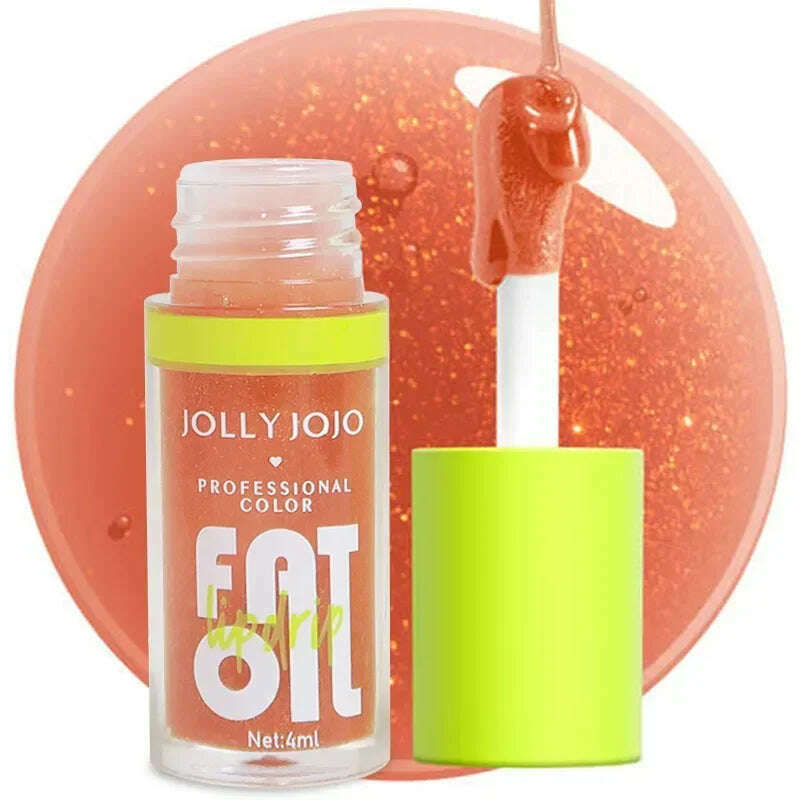 Moisturizing Glitter Lip Gloss Lip Plumper Makeup Glitter Nutritious Liquid Lipstick Transparent Cherry Mineral Lip Oil Cosmetic - KIMLUD