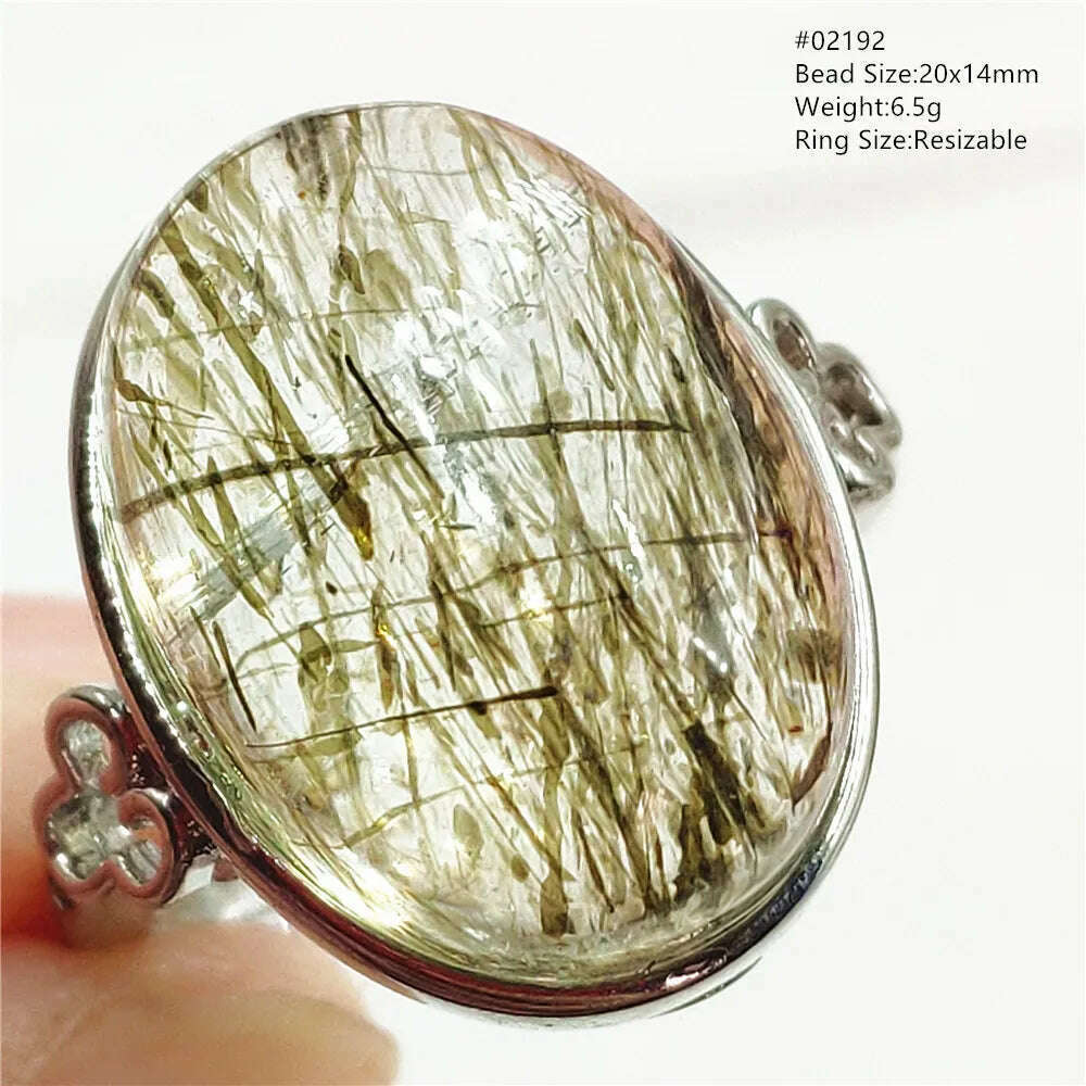 Natural Black Copper Super Seven Rutilated Quartz Ring 925 Sterling Silver Lucky Jewelry Bead Adjustable Size Woman Men AAAAAA - KIMLUD