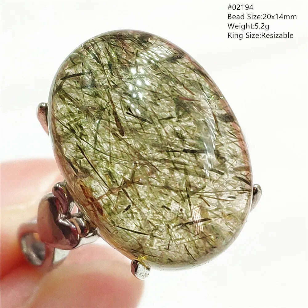 Natural Black Copper Super Seven Rutilated Quartz Ring 925 Sterling Silver Lucky Jewelry Bead Adjustable Size Woman Men AAAAAA - KIMLUD