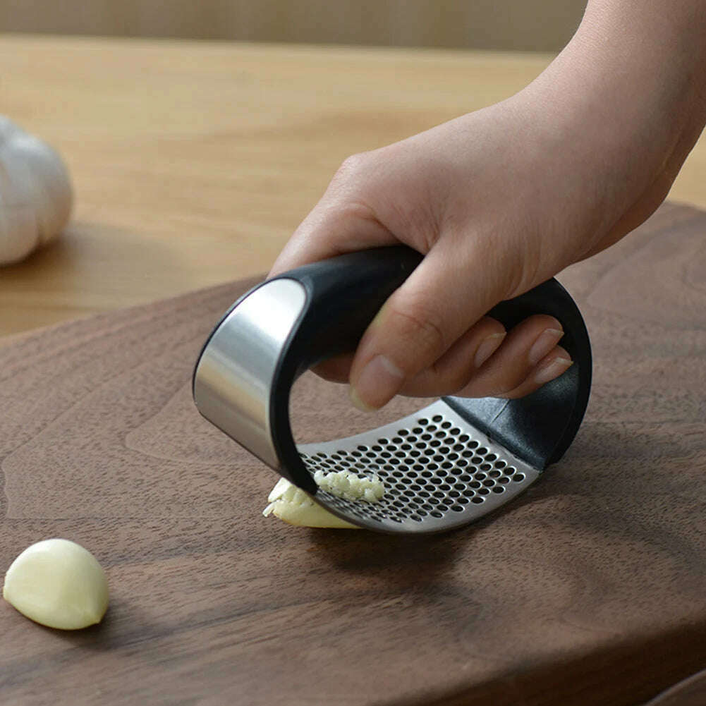 Natural Handcrafted Bamboo Bowl Flat-Bottomed Can And Garlic Stick Pounded Garlic Jar Round Pounding Garlic Mortar Wooden Grinde - KIMLUD