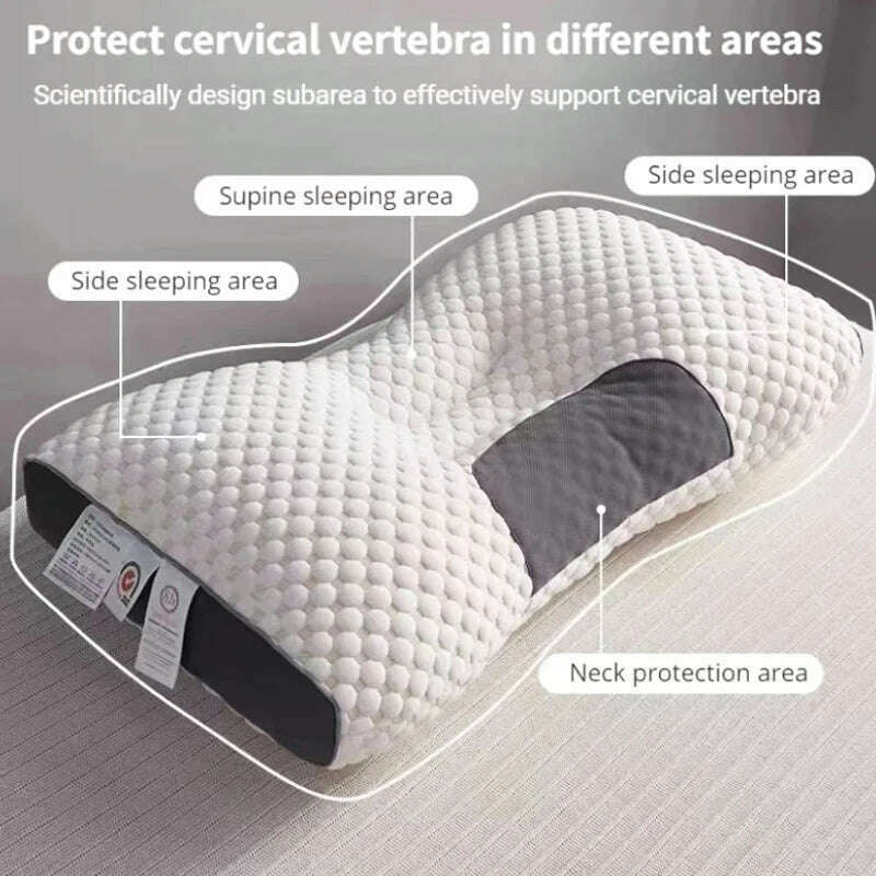 Neck Pillows New 3D SPA Massage Pillow Partition To Help Sleep and Protect The Neck Pillow Knitted Cotton Pillow Bedding - KIMLUD