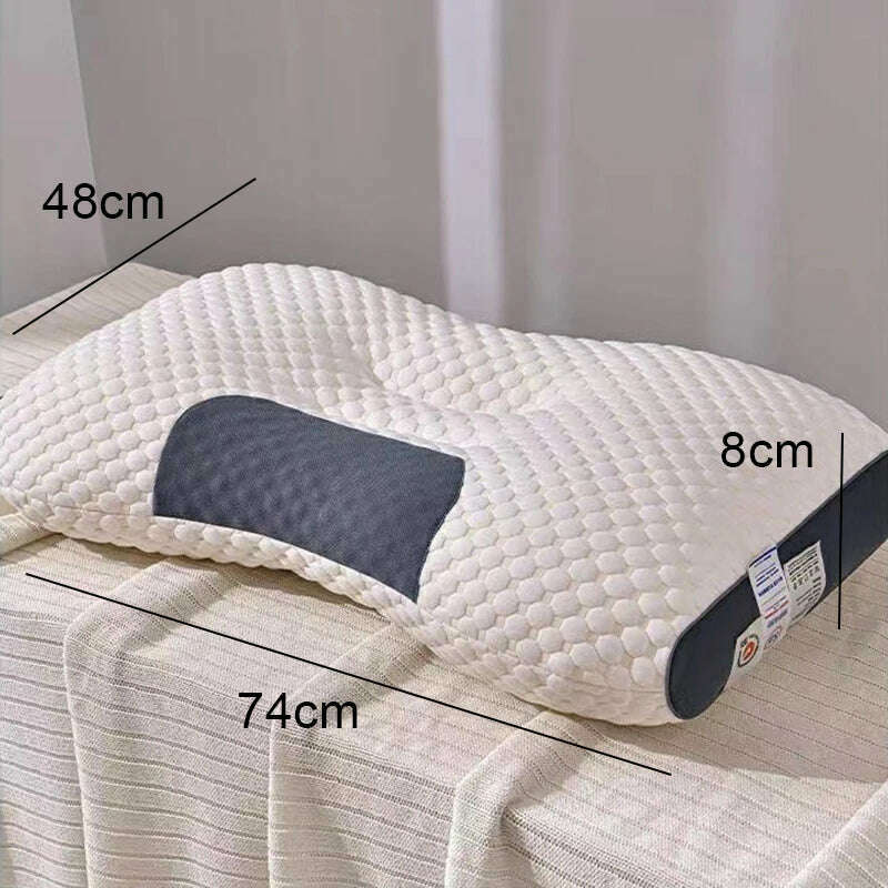 Neck Pillows New 3D SPA Massage Pillow Partition To Help Sleep and Protect The Neck Pillow Knitted Cotton Pillow Bedding - KIMLUD