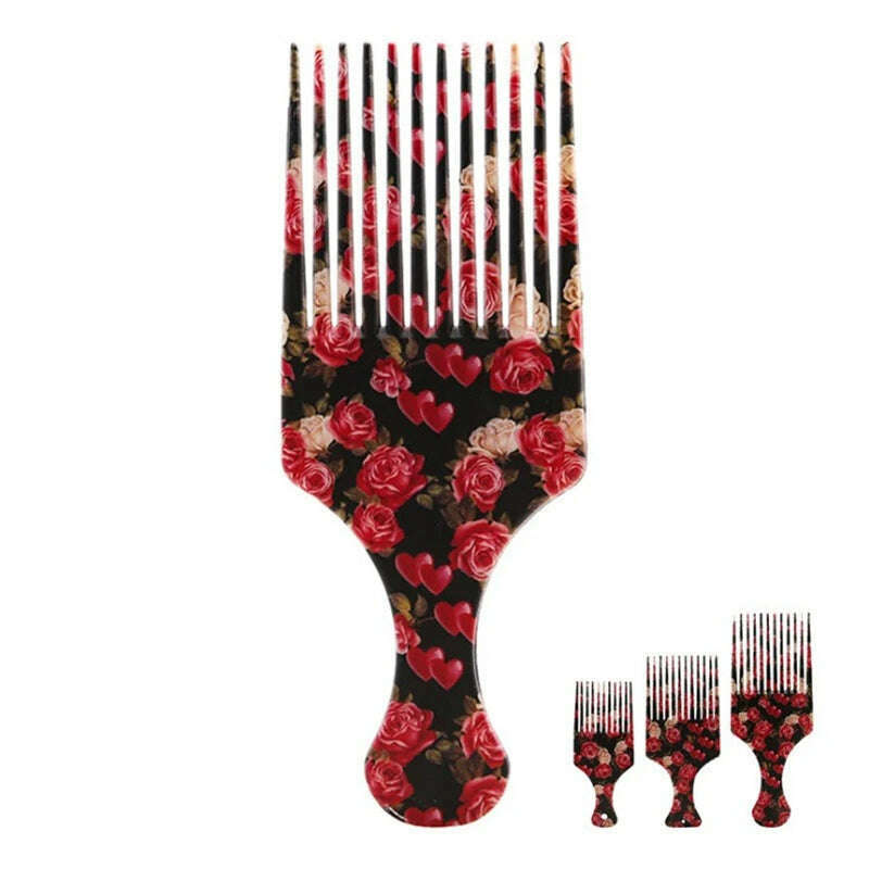 KIMLUD, New Beauty Girl Afro Comb Curly Hair Brush Salon Hairdressing Styling Long Tooth Styling Pick Drop Shipping Professional, KIMLUD Womens Clothes