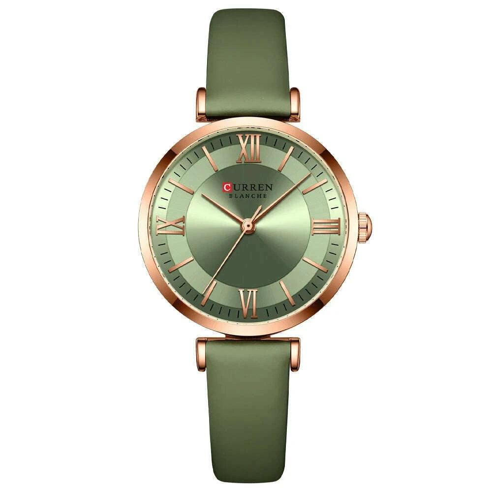 NEW CURREN Watches Women's Quartz Leather Wrsitwatches Fashionable Classic Clock Montre femme - KIMLUD