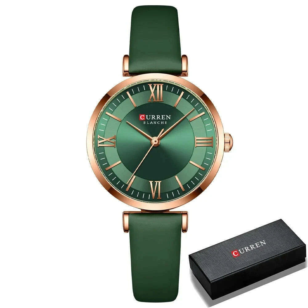 NEW CURREN Watches Women's Quartz Leather Wrsitwatches Fashionable Classic Clock Montre femme - KIMLUD