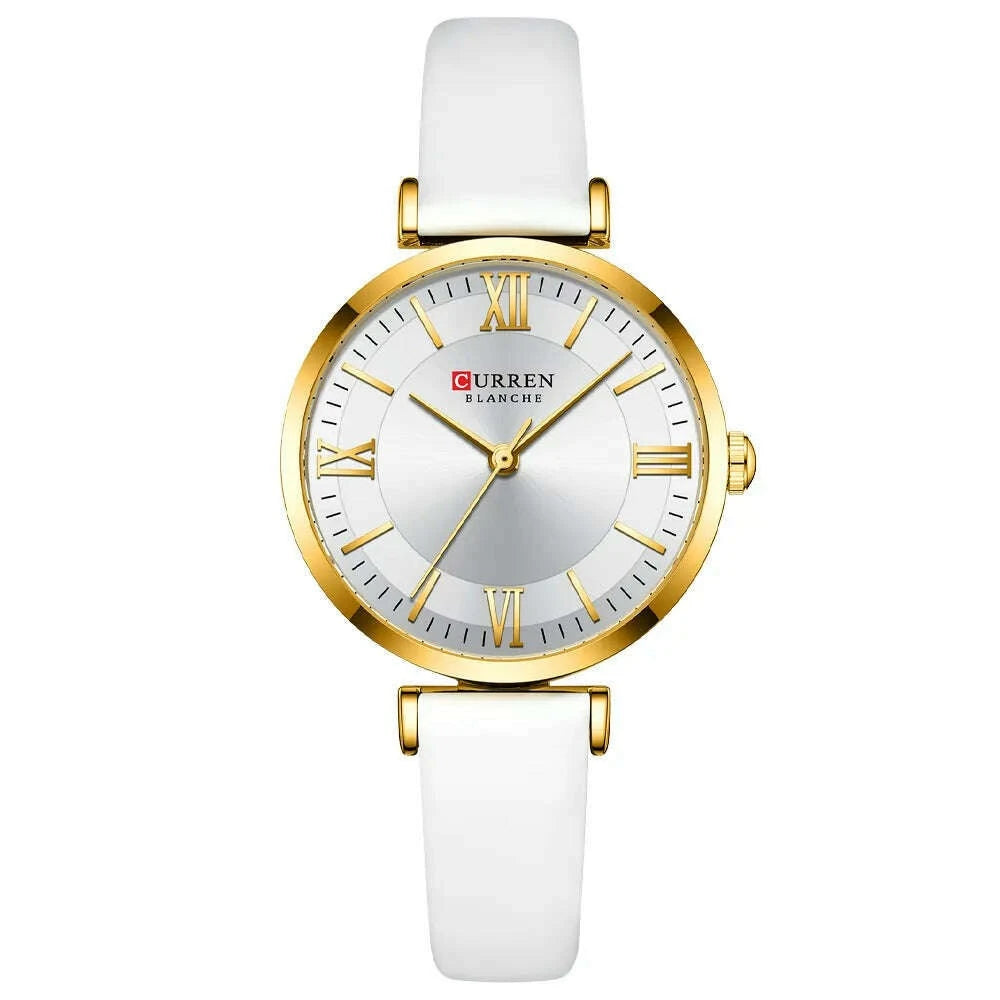 NEW CURREN Watches Women's Quartz Leather Wrsitwatches Fashionable Classic Clock Montre femme - KIMLUD