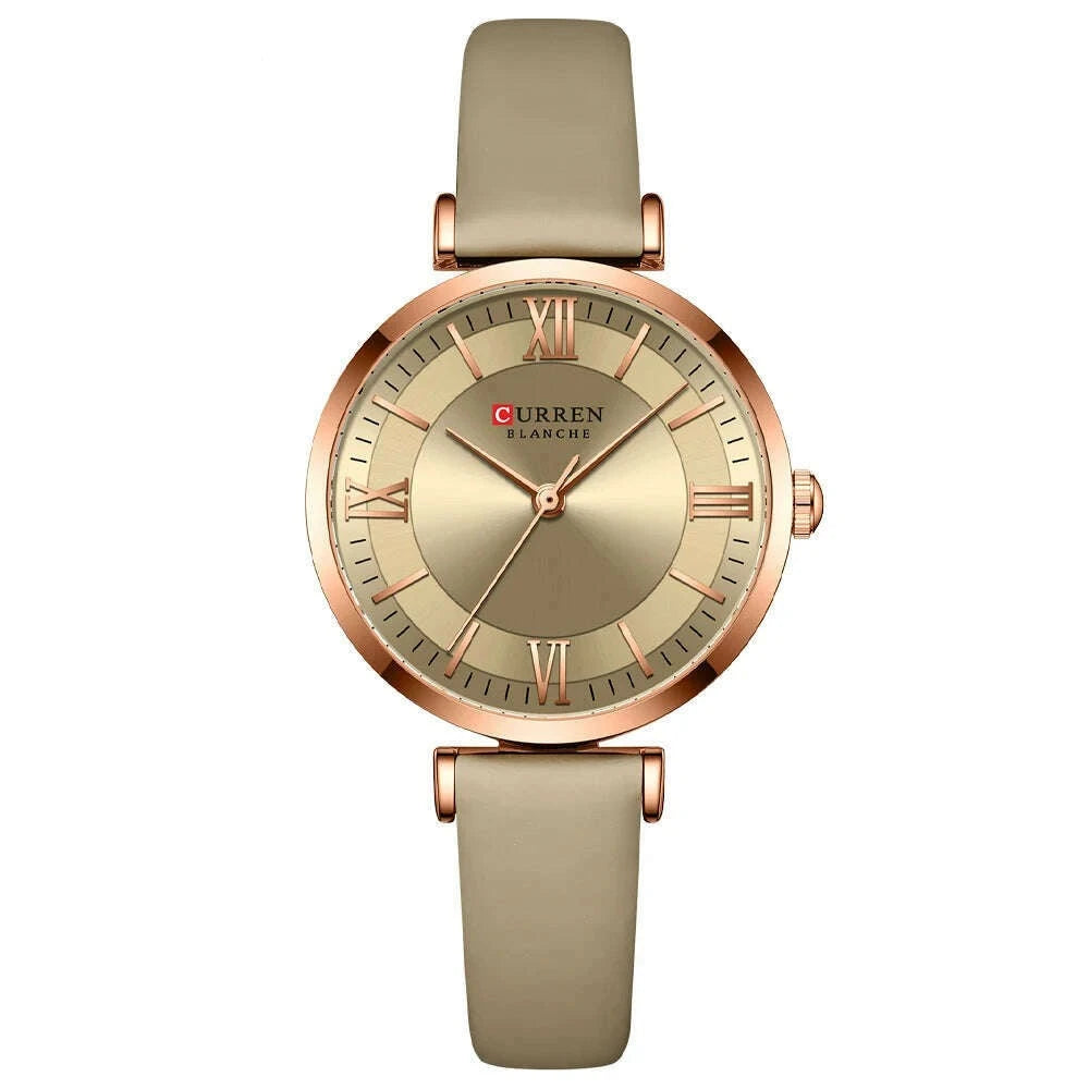 NEW CURREN Watches Women's Quartz Leather Wrsitwatches Fashionable Classic Clock Montre femme - KIMLUD