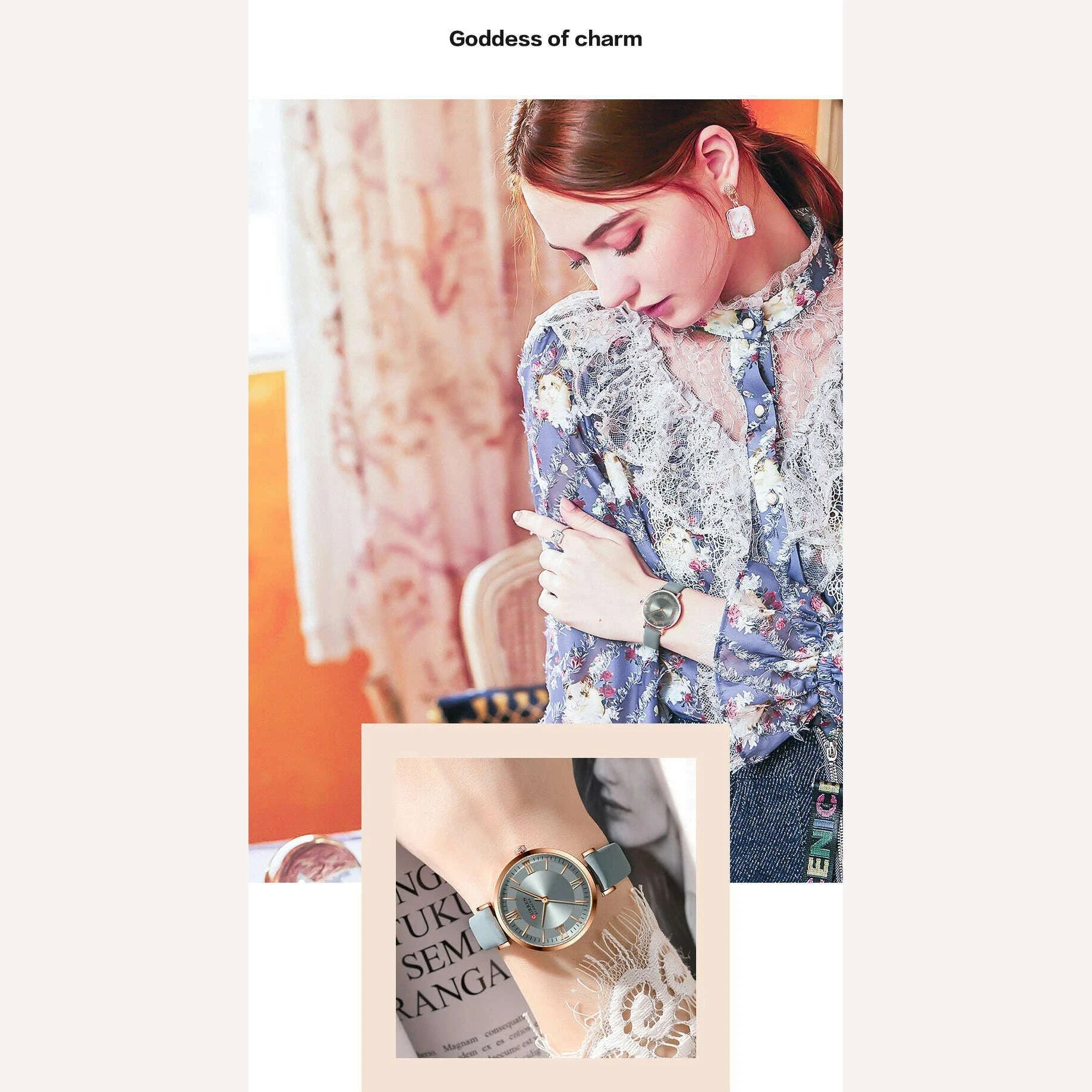 NEW CURREN Watches Women's Quartz Leather Wrsitwatches Fashionable Classic Clock Montre femme - KIMLUD