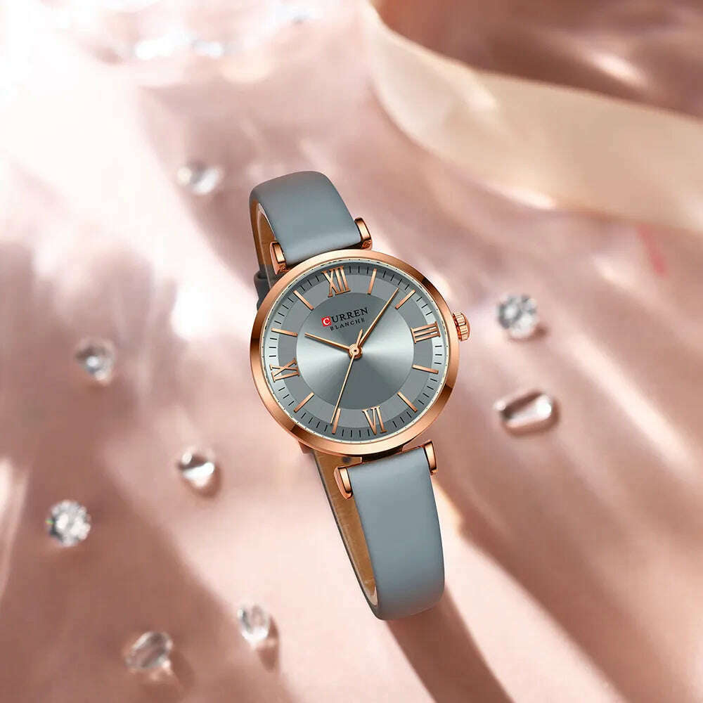 NEW CURREN Watches Women's Quartz Leather Wrsitwatches Fashionable Classic Clock Montre femme - KIMLUD
