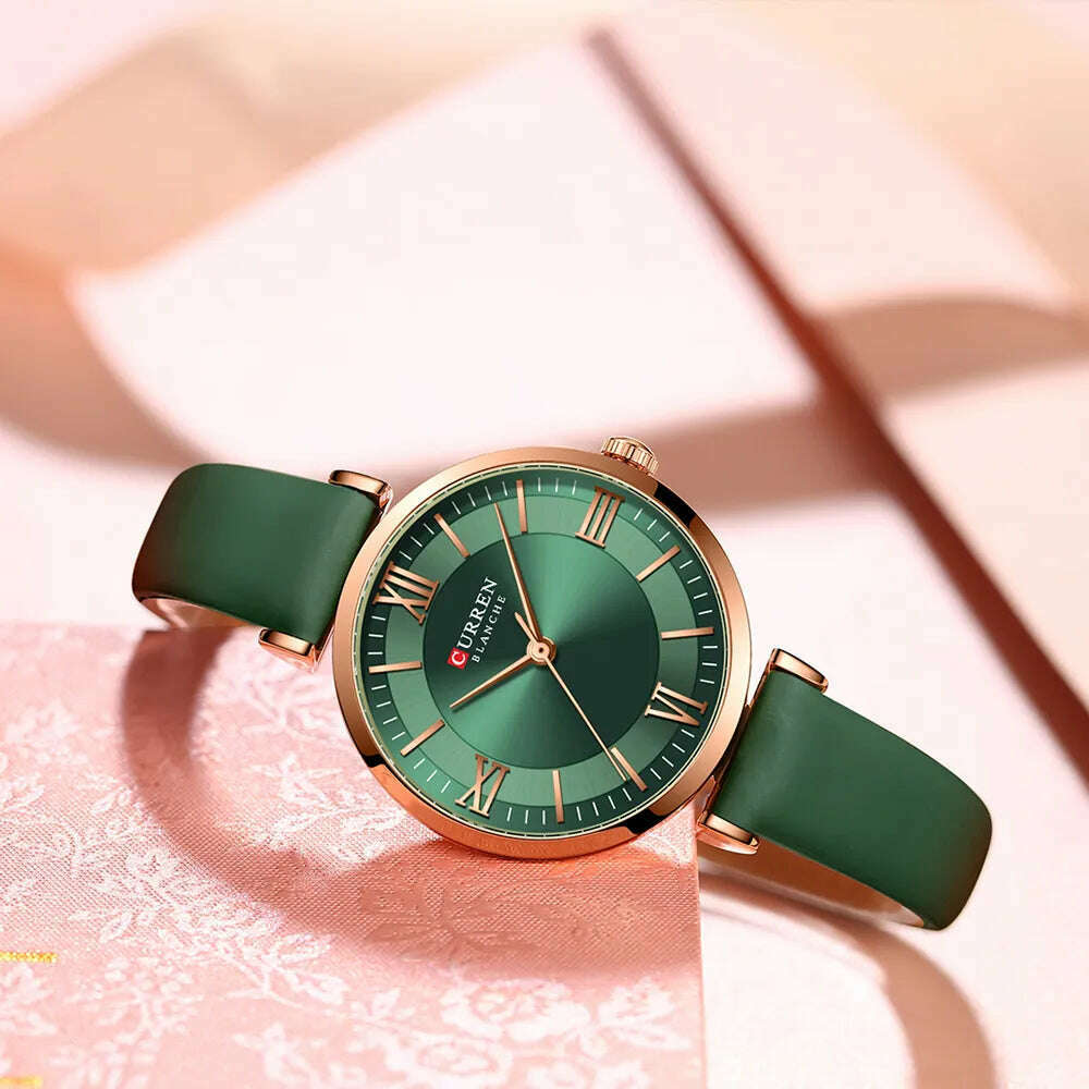 NEW CURREN Watches Women's Quartz Leather Wrsitwatches Fashionable Classic Clock Montre femme - KIMLUD