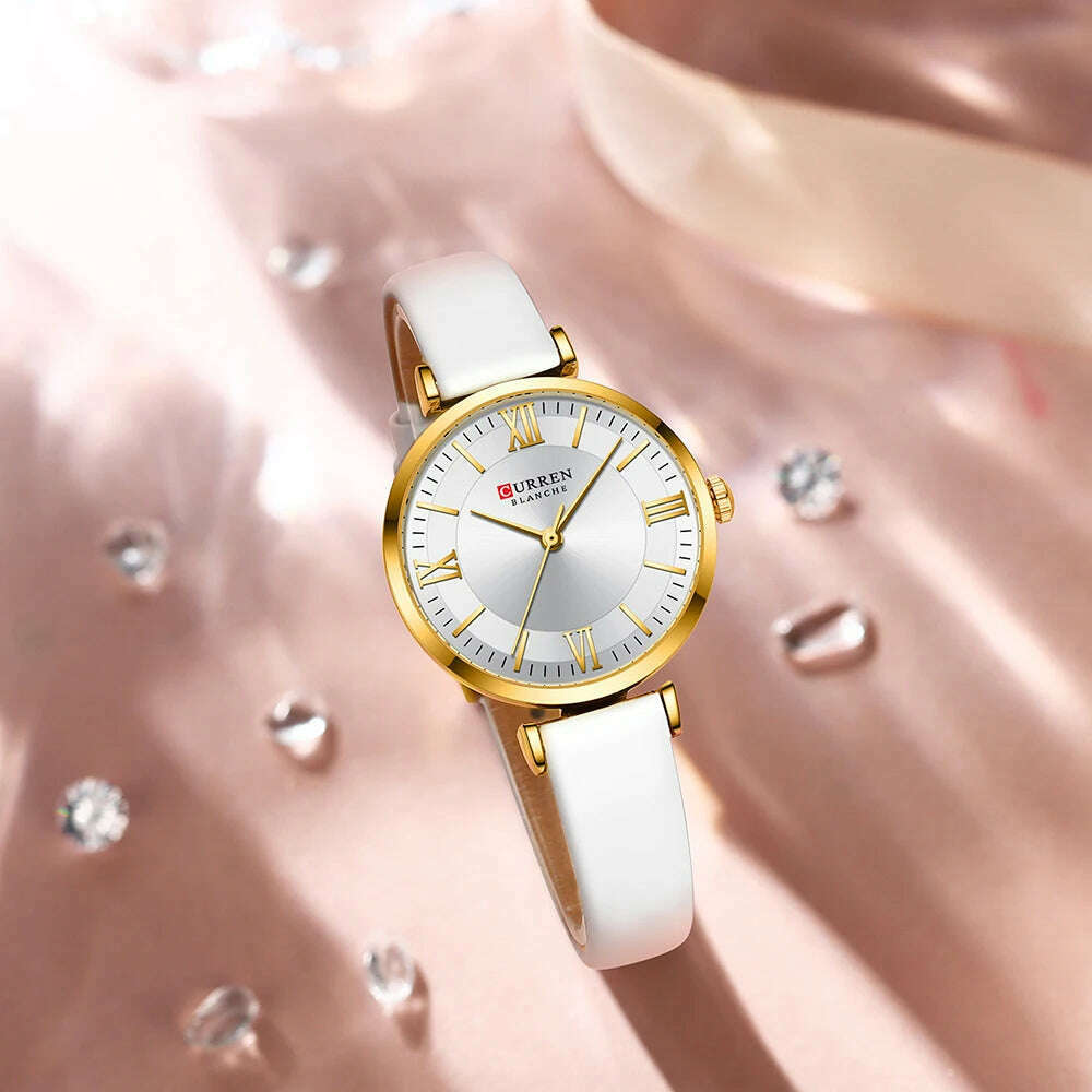 NEW CURREN Watches Women's Quartz Leather Wrsitwatches Fashionable Classic Clock Montre femme - KIMLUD