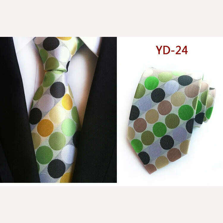 New Design Fashion Necktie Orange White Blue Polka Dot Ties for Man Business Wedding Formal NeckTie 8cm Silk Dress Gift Gravata - KIMLUD