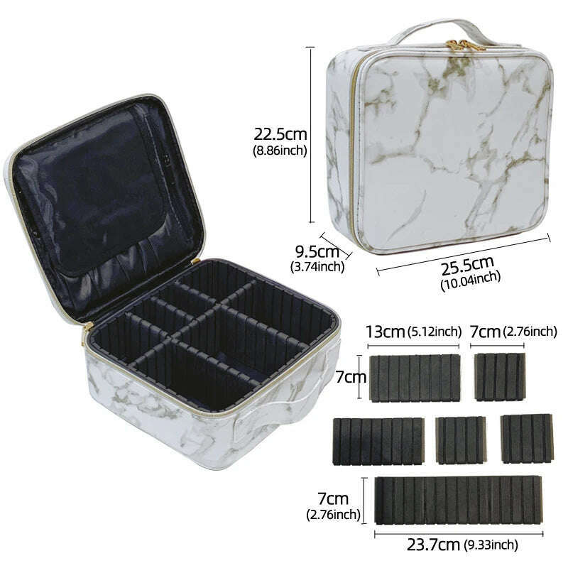 New Large Capacity Make Up Case Professional Cosmetic Bag PU Leather Beauty Makeup Necessary Waterproof Make Up Bag - KIMLUD