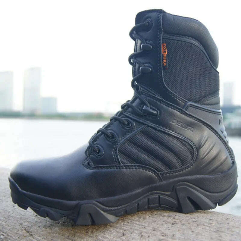 New Men's Military Boots Special Forces Tactical Desert Combat Boots Lace-up Army Boots Winter Ankle Boots Men Plus Size 39-47 - KIMLUD