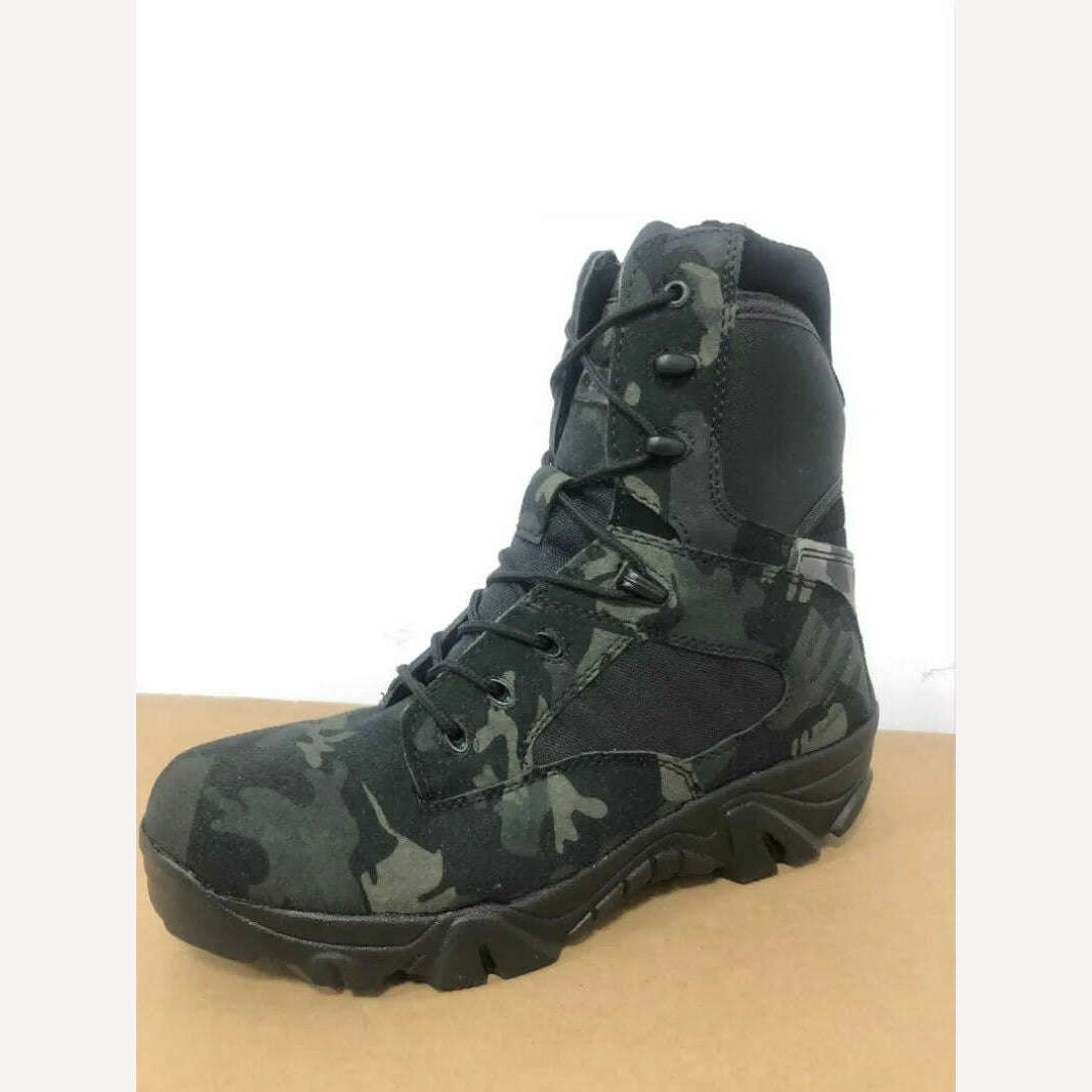 New Men's Military Boots Special Forces Tactical Desert Combat Boots Lace-up Army Boots Winter Ankle Boots Men Plus Size 39-47 - KIMLUD