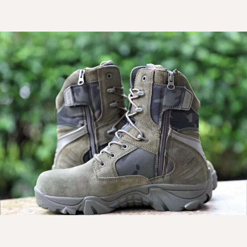 New Men's Military Boots Special Forces Tactical Desert Combat Boots Lace-up Army Boots Winter Ankle Boots Men Plus Size 39-47 - KIMLUD
