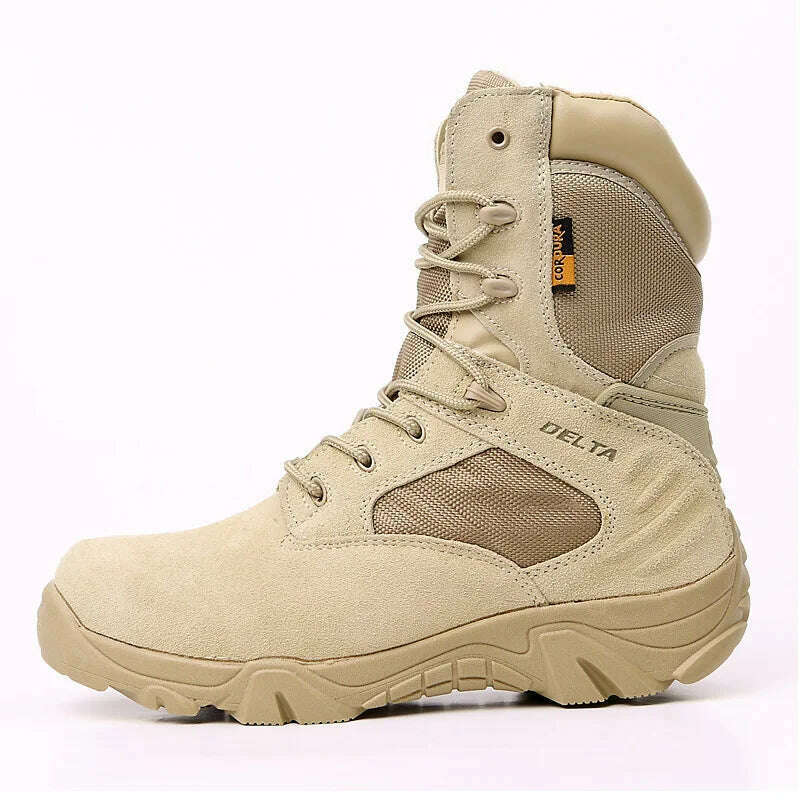 New Men's Military Boots Special Forces Tactical Desert Combat Boots Lace-up Army Boots Winter Ankle Boots Men Plus Size 39-47 - KIMLUD