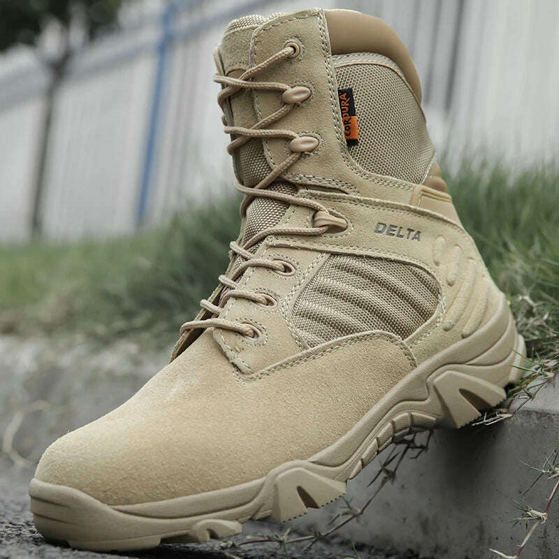 New Men's Military Boots Special Forces Tactical Desert Combat Boots Lace-up Army Boots Winter Ankle Boots Men Plus Size 39-47 - KIMLUD