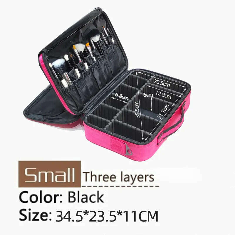 New Oxford Cloth Makeup Bag Large Capacity With Compartments For Women Travel Cosmetic Case - KIMLUD