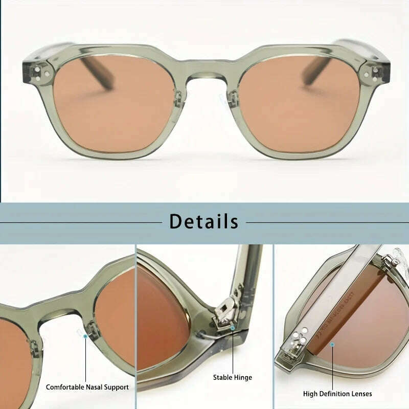 New Retro Polarized TR90 Frame Men's Sunglasses Fashion Polygon Women Sunglasses Male Outddor High Quality Travel UV400 Eyewear - KIMLUD