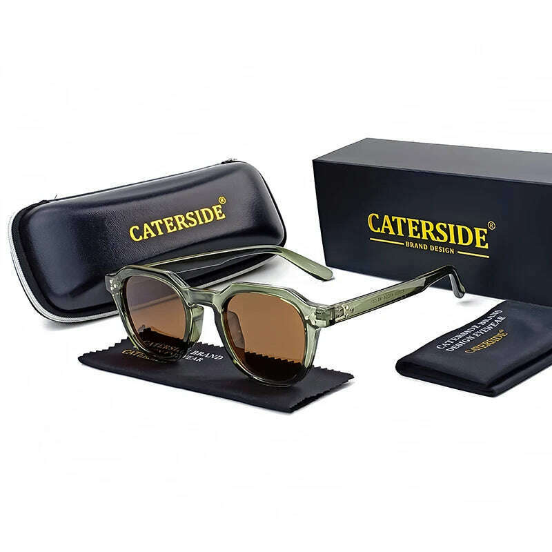New Retro Polarized TR90 Frame Men's Sunglasses Fashion Polygon Women Sunglasses Male Outddor High Quality Travel UV400 Eyewear - KIMLUD