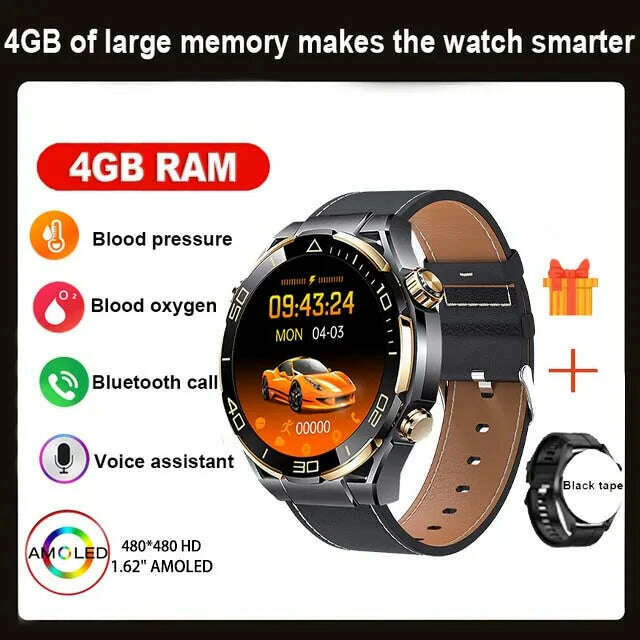 New Smart Watch Men 4GB ROM Bluetooth Call NFC IP68 Waterproof GPS Track AI Voice Assistant Women Smart Watch For Huawei Xiaomi - KIMLUD