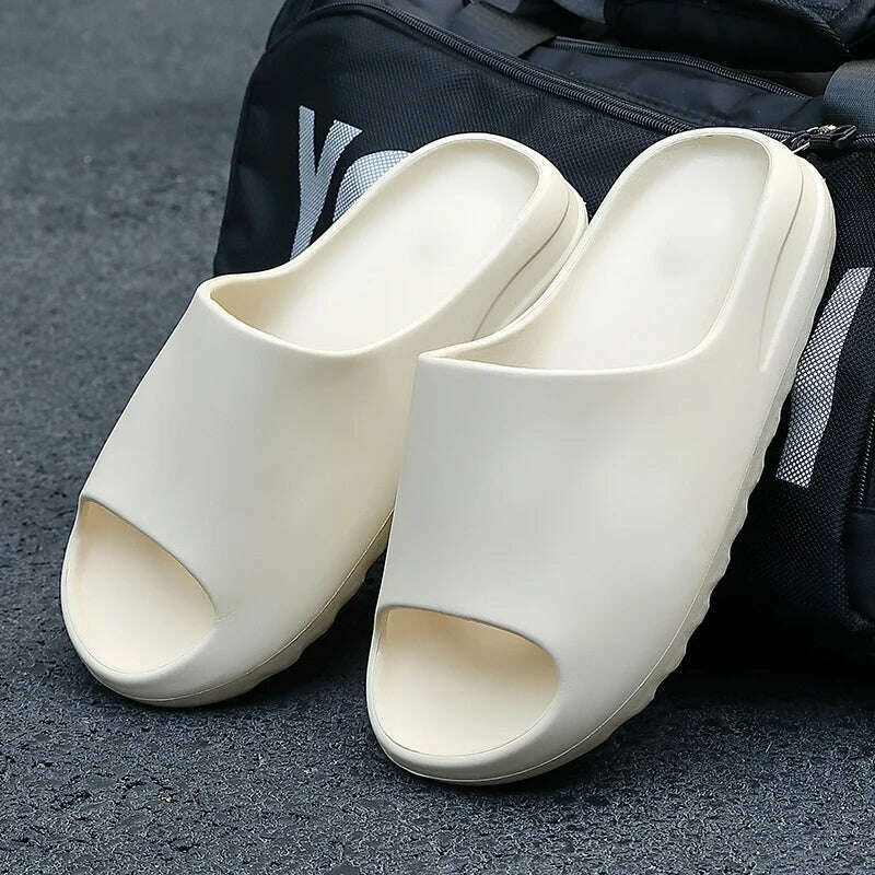 Non-slip Summer Man Slippers Thick Platform Fashion Women Shoes Beach Outdoor House Couples Bathroom Soft Woman Slippers Flats - KIMLUD