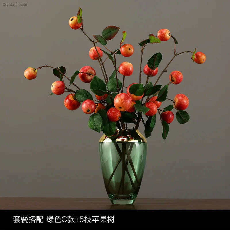 Nordic Light Luxury Phnom Penh Glass Vase Transparent Glass Hydroponic Flower Arrangement Modern Home Decoration Wedding Vase - KIMLUD