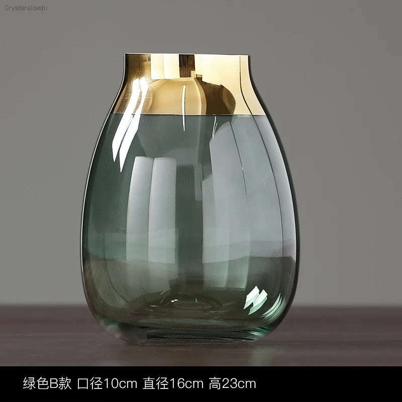 Nordic Light Luxury Phnom Penh Glass Vase Transparent Glass Hydroponic Flower Arrangement Modern Home Decoration Wedding Vase - KIMLUD