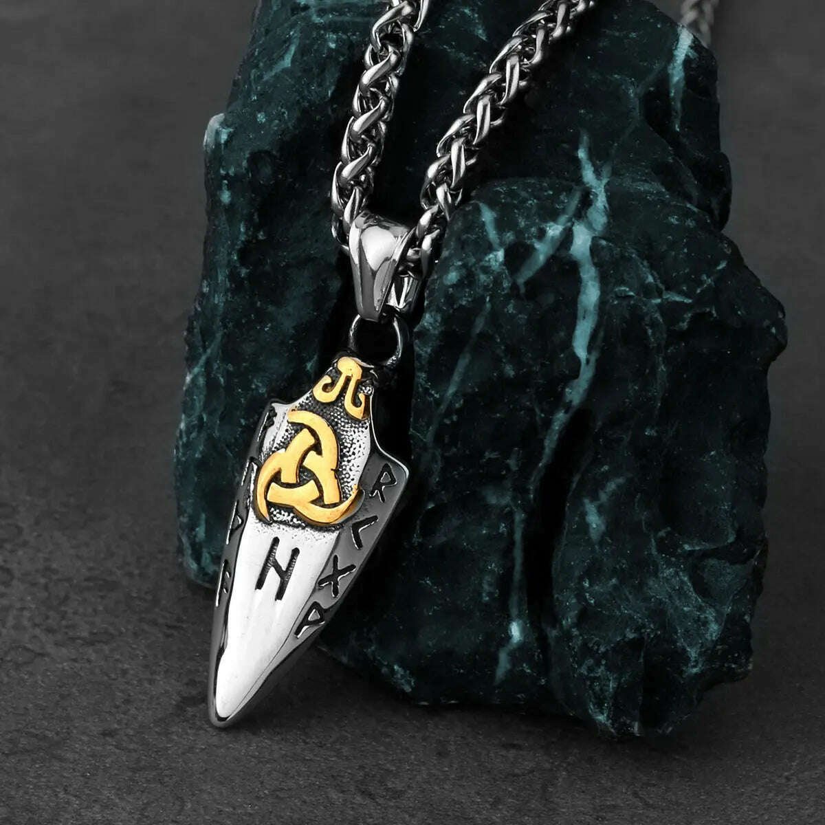 Nordic Viking Odin Spear Celtic Knot Pendant Necklace Men's Accessories Fashion Trend Boyfriend Birthday Gift Wholesale - KIMLUD
