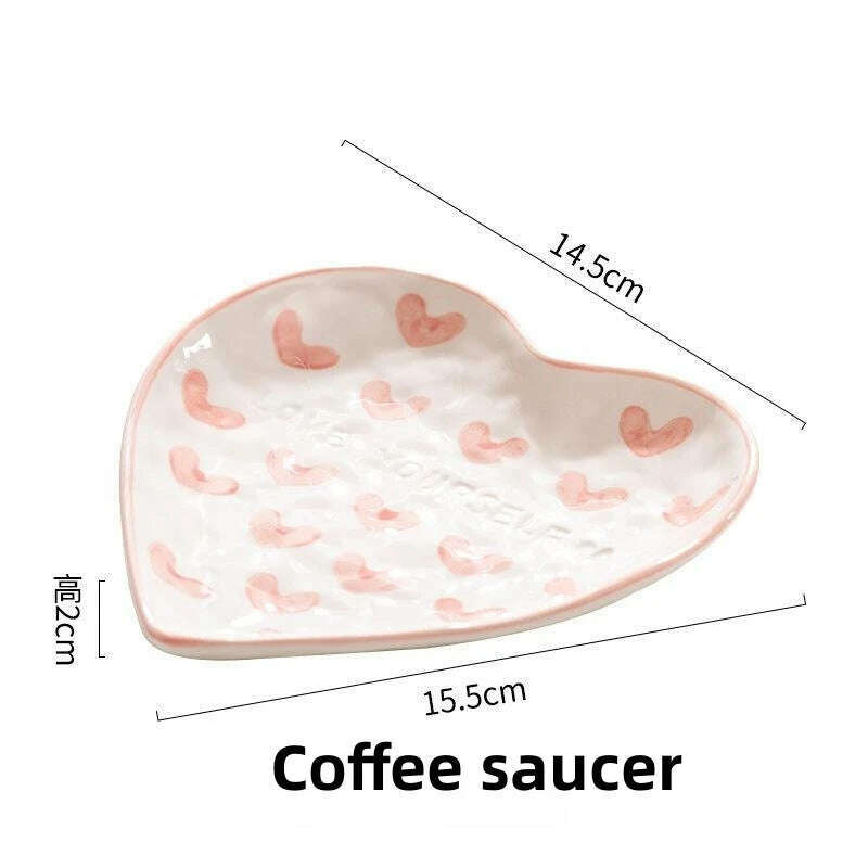Novelty Hand Painted Coffee Tea Cup Creative Heart Cup Ceramics Milk Cups Porcelain Coffee Cups Wholesale Tableware Cups Gift - KIMLUD