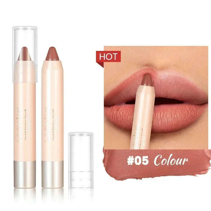 Nude Brown Lipliner Pen Waterproof Sexy Red Matte Contour Tint Lipstick Lasting Non-stick Cup Lipliner Pen Lips Makeup Cosmetic - KIMLUD