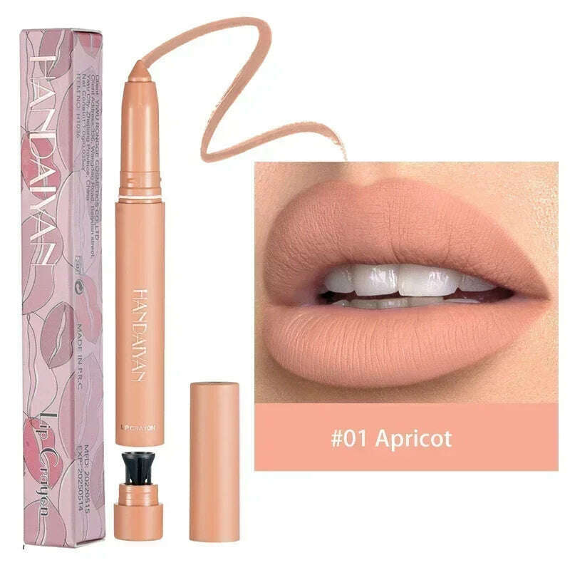 Nude Brown Lipliner Pen Waterproof Sexy Red Matte Contour Tint Lipstick Lasting Non-stick Cup Lipliner Pen Lips Makeup Cosmetic - KIMLUD