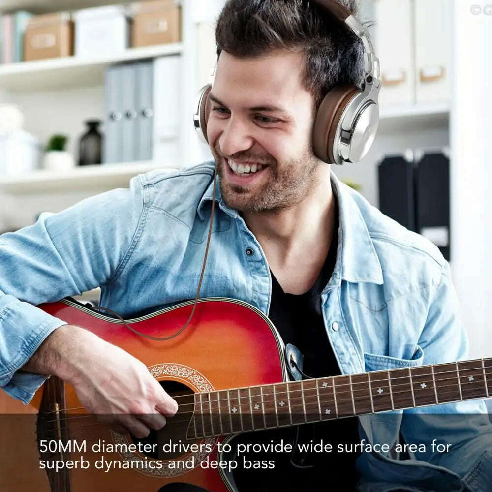 Oneodio Pro 30 Professional Studio DJ Headphones With Microphone Over Ear Wired Earphones HiFi Monitors Foldable Gaming Headset - KIMLUD