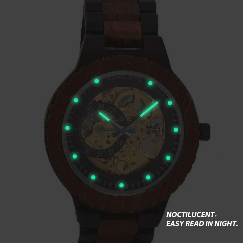 Personalized Watch Men BOBO BIRD Wood Automatic Watches Relogio Masculino Custom Anniversary Gifts for Him Free Engraving - KIMLUD