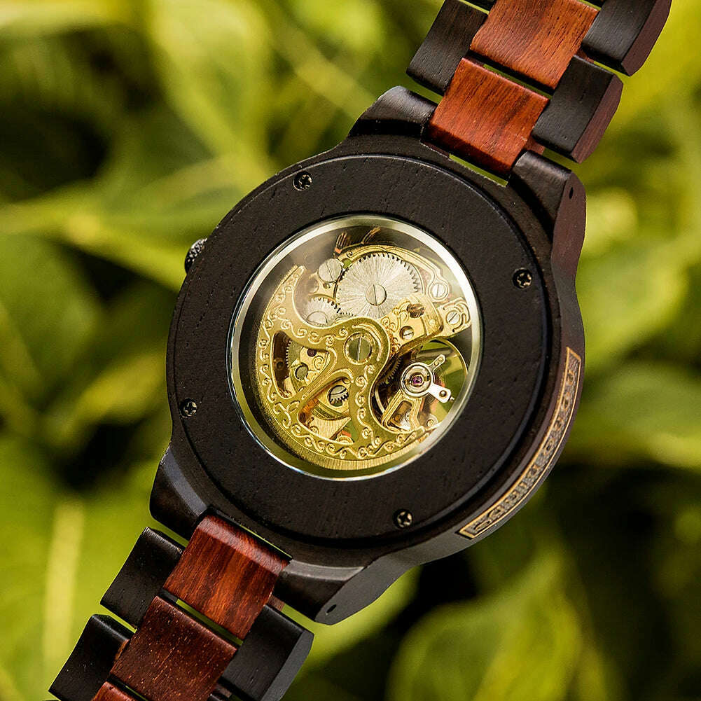 Personalized Watch Men BOBO BIRD Wood Automatic Watches Relogio Masculino Custom Anniversary Gifts for Him Free Engraving - KIMLUD