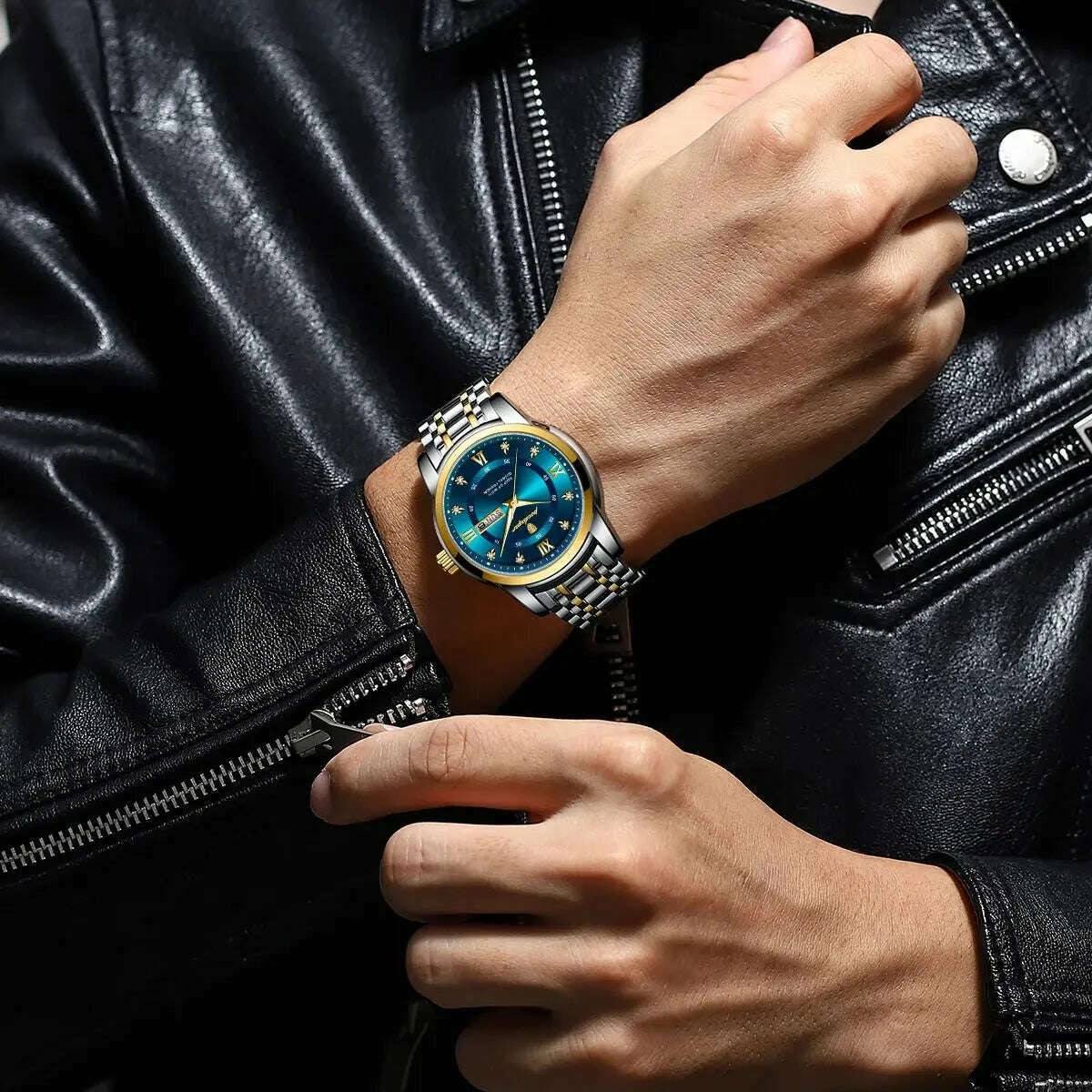 POEDAGAR Luxury Watch for Man Elegant Date Week Waterproof Luminous Men Watch Quartz Stainless Steel Sports Men's Watches reloj - KIMLUD