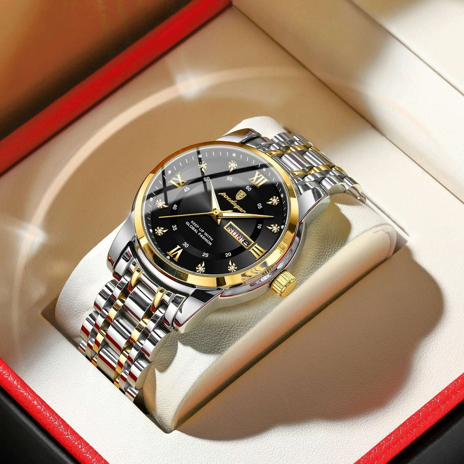POEDAGAR Luxury Watch for Man Elegant Date Week Waterproof Luminous Men Watch Quartz Stainless Steel Sports Men's Watches reloj - KIMLUD