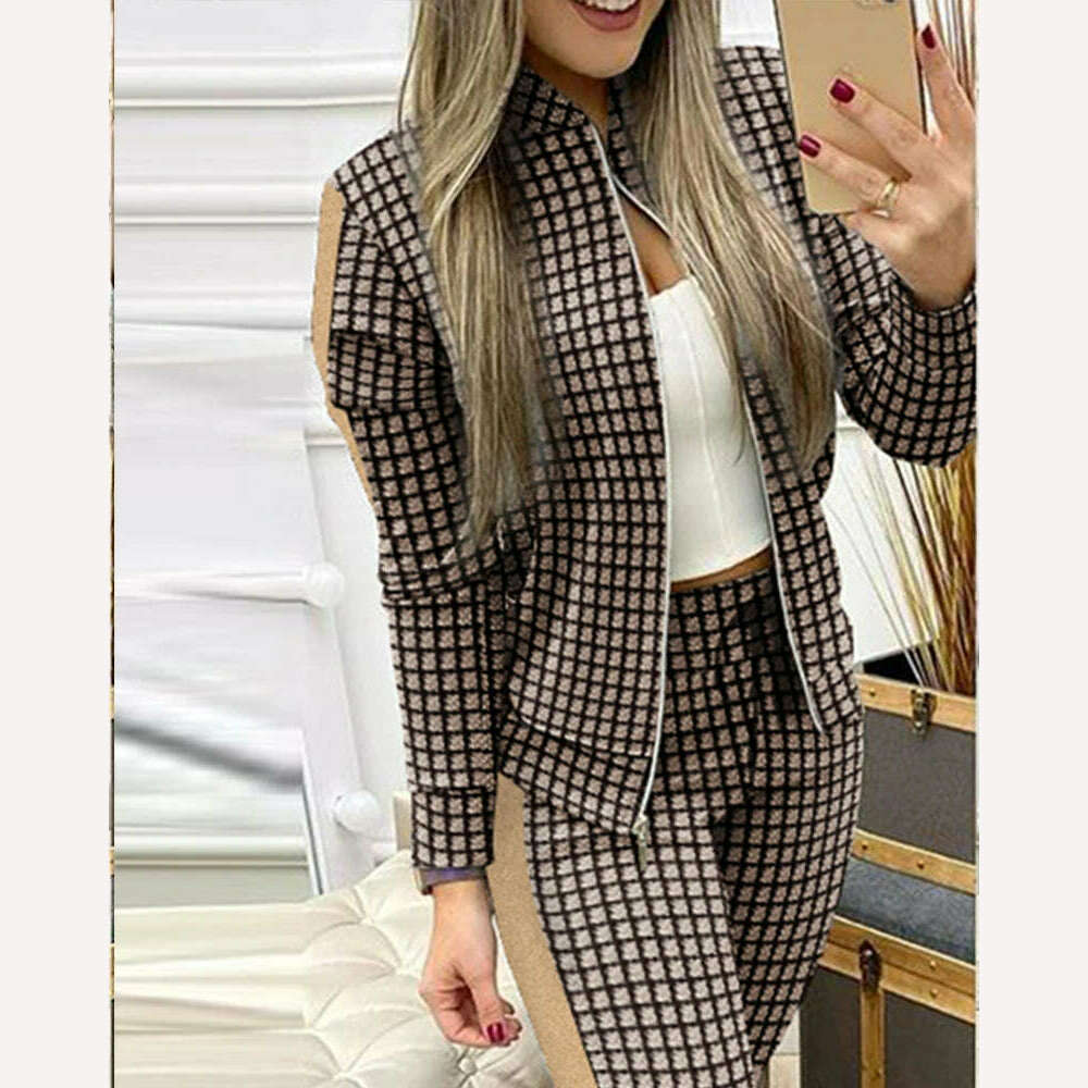 Trend Leopard 2 Two Piece Set Women Outfits Activewear Zipper Top Leggings Women Matching Set Tracksuit Female Outfits for Women - KIMLUD