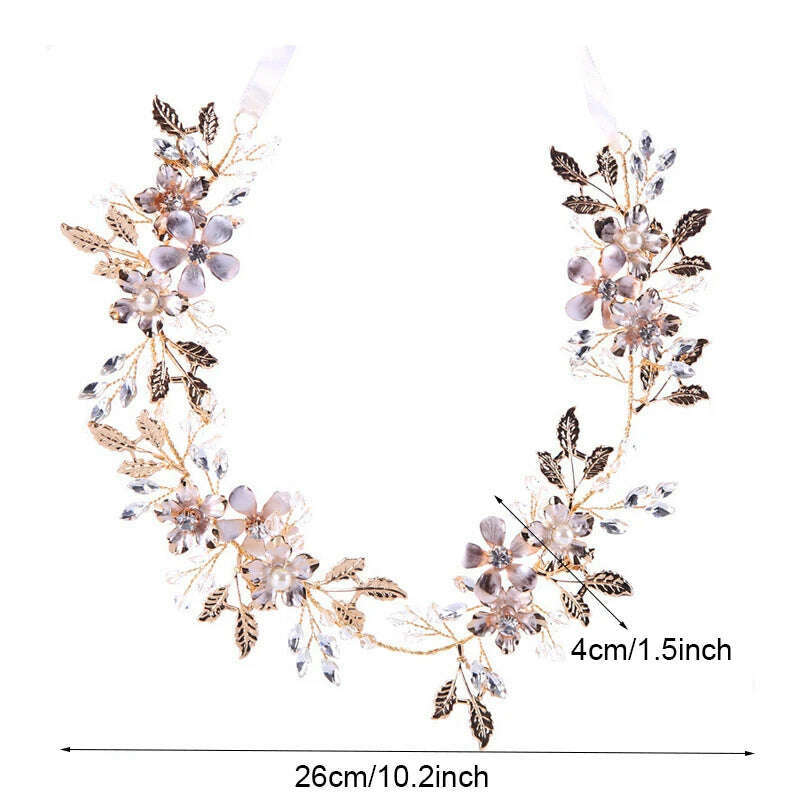 1pc bridal jewelry leaf headband gold headdress wedding dress accessories hair bands hair accessories hair bands - KIMLUD