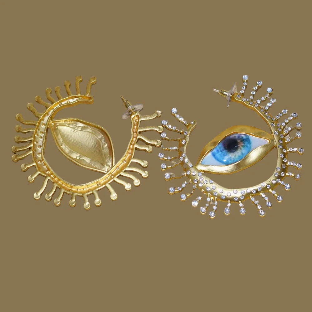 Baroque Style Vintage Alloy Big Eyes Dangle Earrings For Women Jewelry New Arrival Fashion Exaggerated Lady Ears' Accessories - KIMLUD
