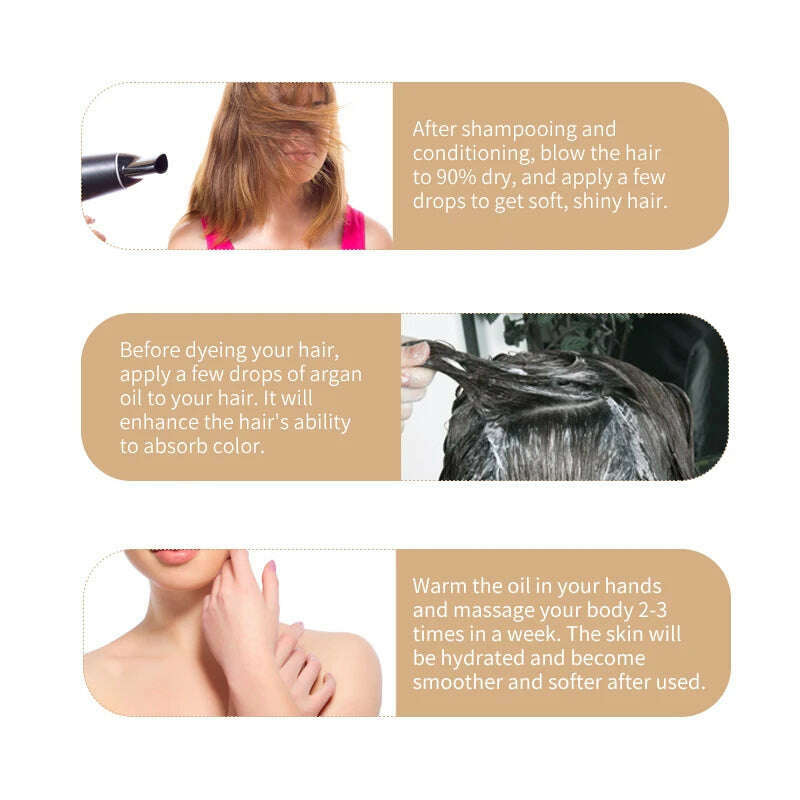 PURC Morocco Hair Oil Care Essence Repair Frizz Damaged Anti Hair Loss Treatment Smoothing Soft Hair Care Beauty Bealth Products - KIMLUD