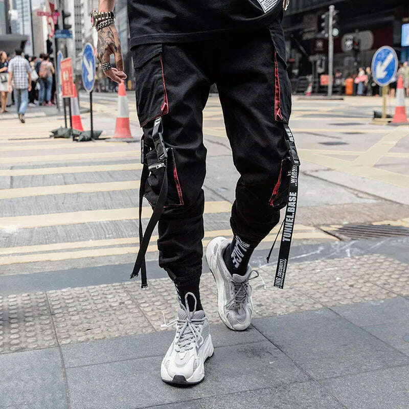 Prowow New Summer Black Hip Hop Cargo Pants Men Streetwear Cotton Joggers Fashion Sweatpants Casual Harem Trousers - KIMLUD