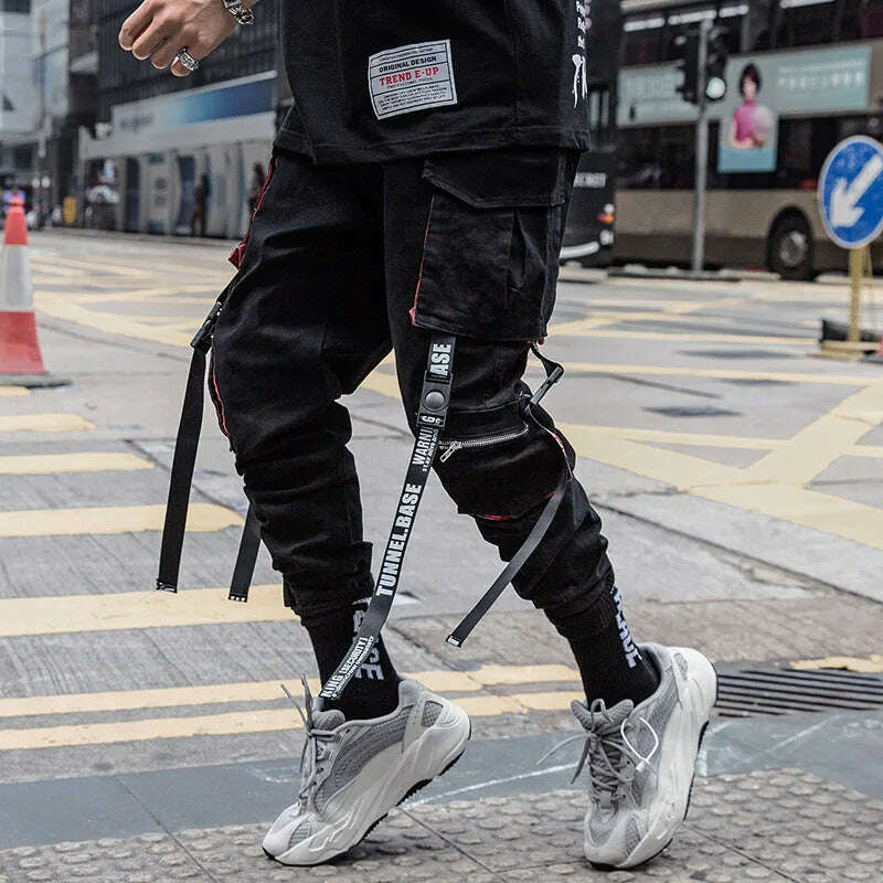 Prowow New Summer Black Hip Hop Cargo Pants Men Streetwear Cotton Joggers Fashion Sweatpants Casual Harem Trousers - KIMLUD