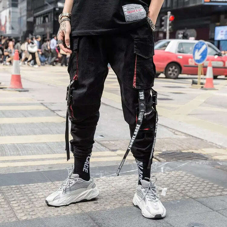 Prowow New Summer Black Hip Hop Cargo Pants Men Streetwear Cotton Joggers Fashion Sweatpants Casual Harem Trousers - KIMLUD